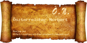 Öszterreicher Norbert névjegykártya