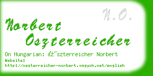 norbert oszterreicher business card